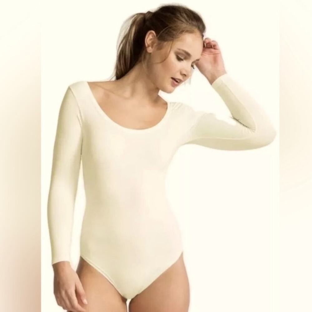 SPANX Long Sleeve Base Body Suit Tummy Slimming Powder Size Medium NWT